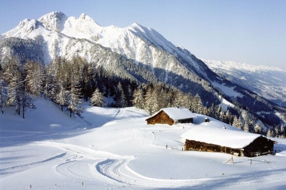 Berghütte im Schnee